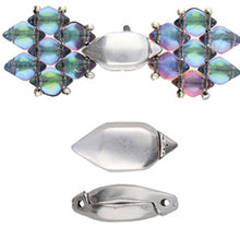Load image into Gallery viewer, GemDuo Magnetic Clasp 'Ralaki' Antique Silver Plated Qty: 1
