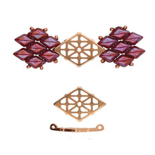 Load image into Gallery viewer, GemDuo Bead Connector 'Clima' Rose Gold Plated Qty: 1
