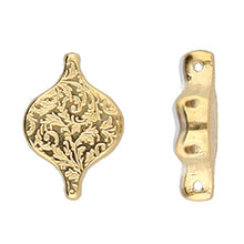 Load image into Gallery viewer, Paisley Duo Connector 'Liotrivi' 24K Gold Plated Qty: 1
