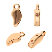 Load image into Gallery viewer, Paisley Duo Bead Ending 'Mamaku' Rose Gold Plated Qty: 1
