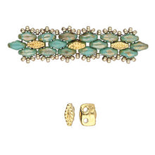 Load image into Gallery viewer, Superduo Bead Substitute 'Varidi' 24K Gold Plated Qty: 1
