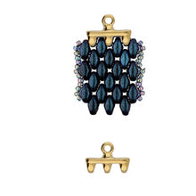Load image into Gallery viewer, Superduo Bead Ending 'Rozos III' 24K Gold Plated Qty: 1
