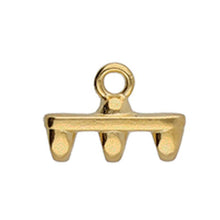 Load image into Gallery viewer, Superduo Bead Ending 'Rozos III' 24K Gold Plated Qty: 1
