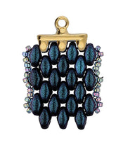 Load image into Gallery viewer, Superduo Bead Ending 'Rozos III' 24K Gold Plated Qty: 1

