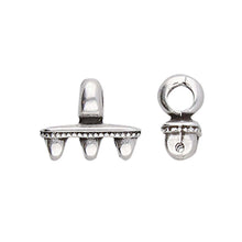 Load image into Gallery viewer, Superduo Hook &amp; Eye Clasp 'Mesaria iii' Antique Silver Plated Qty: 1
