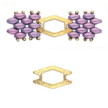Load image into Gallery viewer, Superduo Connector 'Alado' 24K Gold Plated Qty: 1
