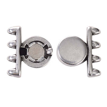 Load image into Gallery viewer, Superduo Magnetic Clasp 'Ateni IV' Antique Silver Plated Qty: 1
