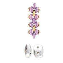 Load image into Gallery viewer, Superduo Bead Substitute 'Melakonas' Antique Silver Plated Qty: 1
