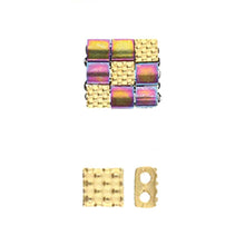Load image into Gallery viewer, Tila Bead Substitute 'Parasporos' 24K Gold Plated Qty: 1
