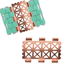 Load image into Gallery viewer, Tila Connector 'Faragas' Rose Gold Plated Qty: 1
