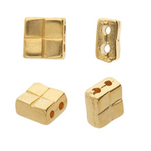 Load image into Gallery viewer, Tila Bead Substitute 'Voutakos' 24K Gold Plated Qty: 1

