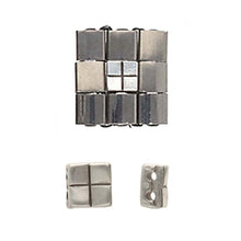 Load image into Gallery viewer, Tila Bead Substitute 'Voutakos' Antique Silver Plated Qty: 1
