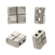 Load image into Gallery viewer, Tila Bead Substitute 'Voutakos' Antique Silver Plated Qty: 1
