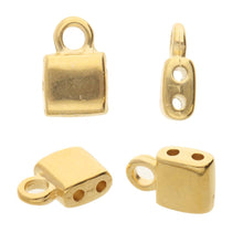 Load image into Gallery viewer, Tila Bead Ending 'Piperi' 24K Gold Plated Qty: 1
