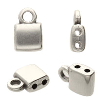 Load image into Gallery viewer, Tila Bead Ending 'Piperi' Antique Silver Plated Qty: 1
