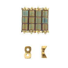 Load image into Gallery viewer, Tila Side Bead 'Tourkou' 24K Gold Plated Qty: 1

