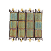 Load image into Gallery viewer, Tila Side Bead 'Tourkou' Antique Silver Plated Qty: 1
