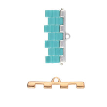 Load image into Gallery viewer, Tila Bead Ending 'Soros iv' Rose Gold Plated Qty: 1
