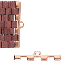 Load image into Gallery viewer, Tila Bead Ending 'Soros iv' Rose Gold Plated Qty: 1
