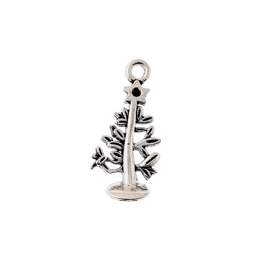 Antique Silver Charm Christmas Tree 1