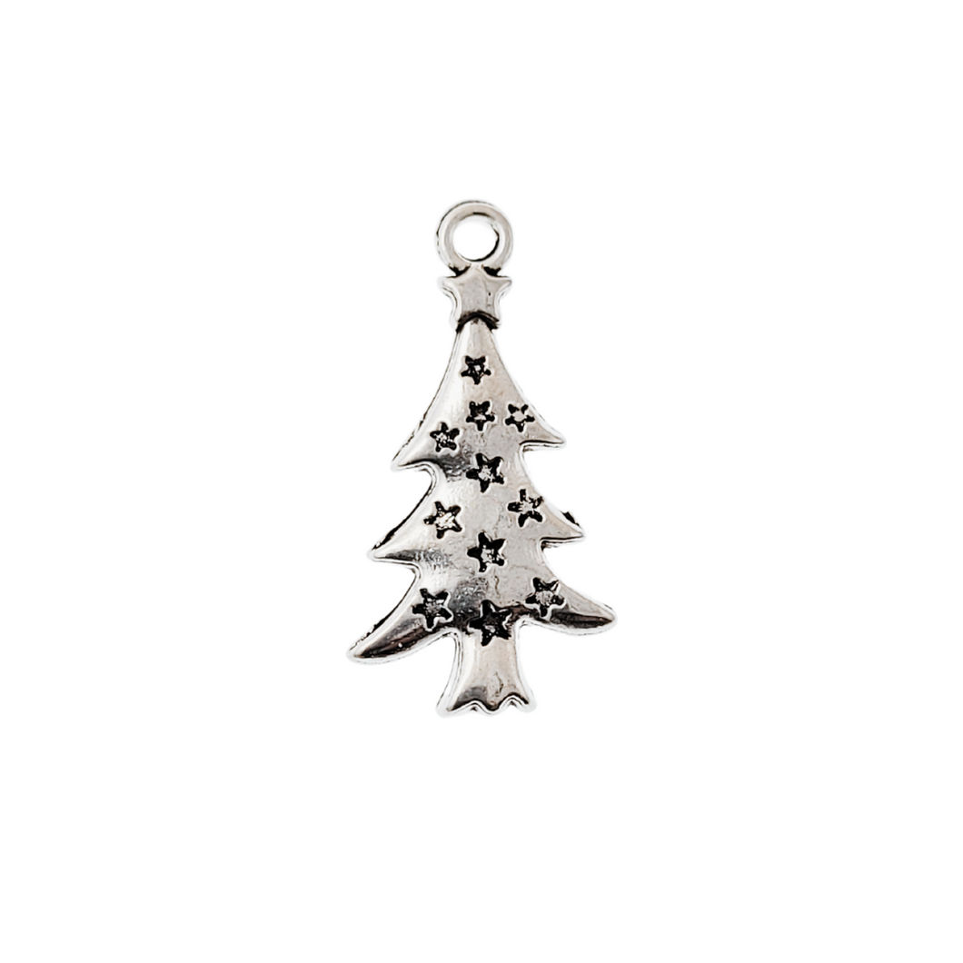 Antique Silver Charm Christmas Tree 3