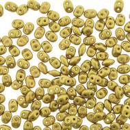 Czech Superduo Beads 2.5x5mm Crystal Aztec Gold Qty: 10g