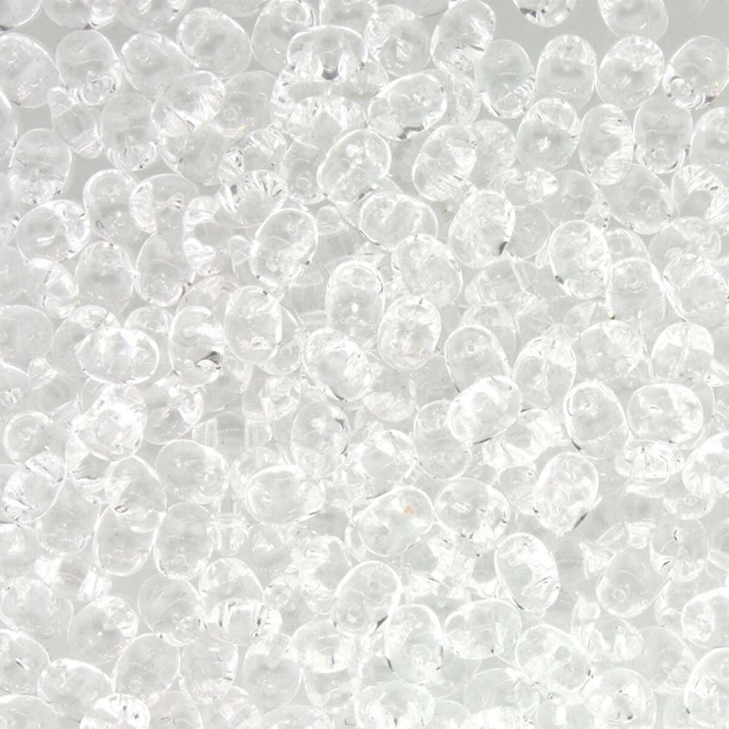 Czech Superduo Beads 2.5x5mm Crystal Qty: 10g