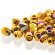 FIRE POLISH TRUE 2MM 24K GOLD PLT AB