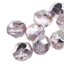 Load image into Gallery viewer, Czech Faceted Fire Polished Rounds 4mm Flamingo Qty:38 strung
