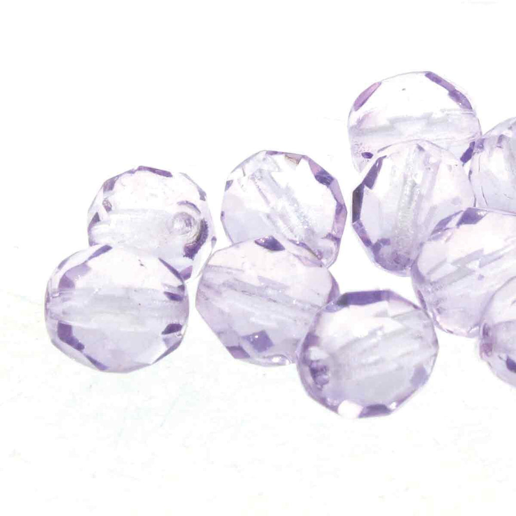 Czech Faceted Fire Polished Rounds 4mm Dark Tanzanite Qty:38 strung