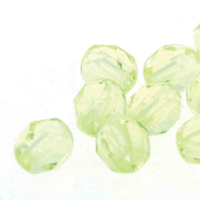 Load image into Gallery viewer, Czech Faceted Fire Polished Rounds 4mm Jonquil Qty:38 strung
