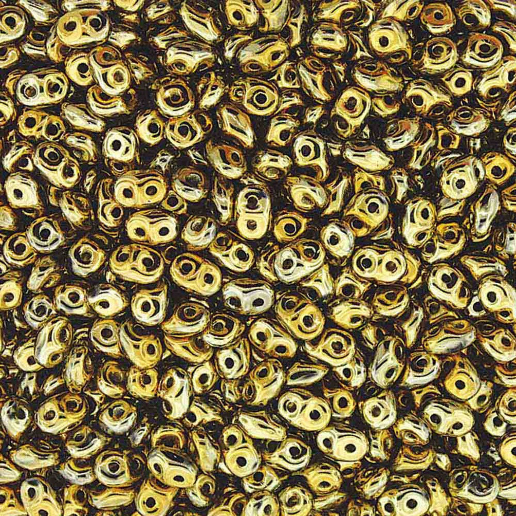 Czech Superduo Beads 2.5x5mm Full Amber Qty: 10g