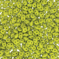 Czech Superduo Beads 2.5x5mm Green Opaque Qty: 10g