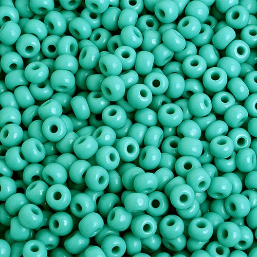 Czech Seedbeads 6/0 Turquoise Green Opaque Qty:23g