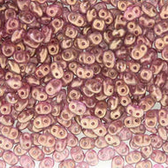 Czech Superduo Beads 2.5x5mm Halo Persian Pink Qty: 10g