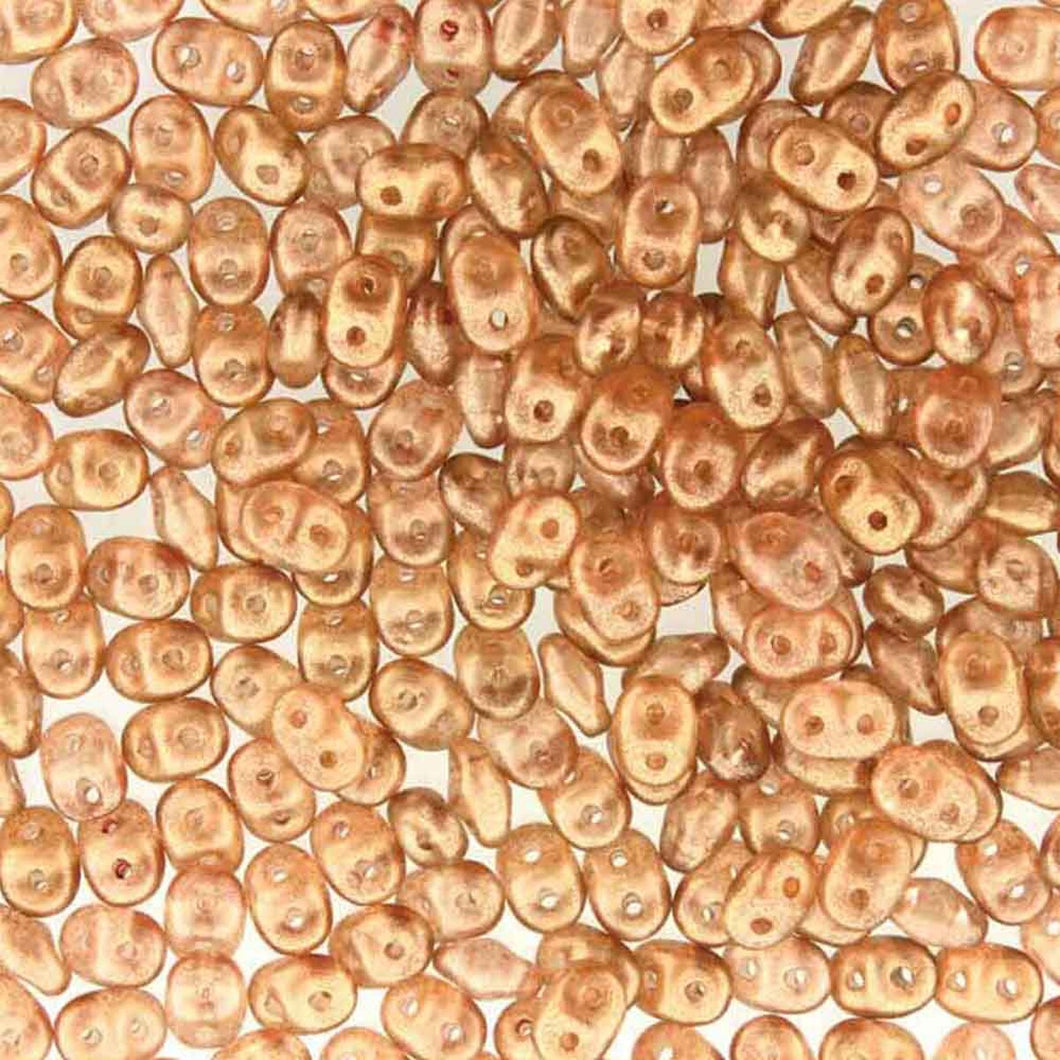 Czech Superduo Beads 2.5x5mm Halo Tangerine Qty: 10g