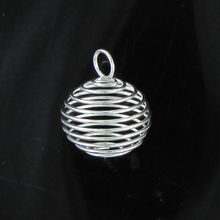 Load image into Gallery viewer, Silver Spiral Bead Cage 20mm Qty:1
