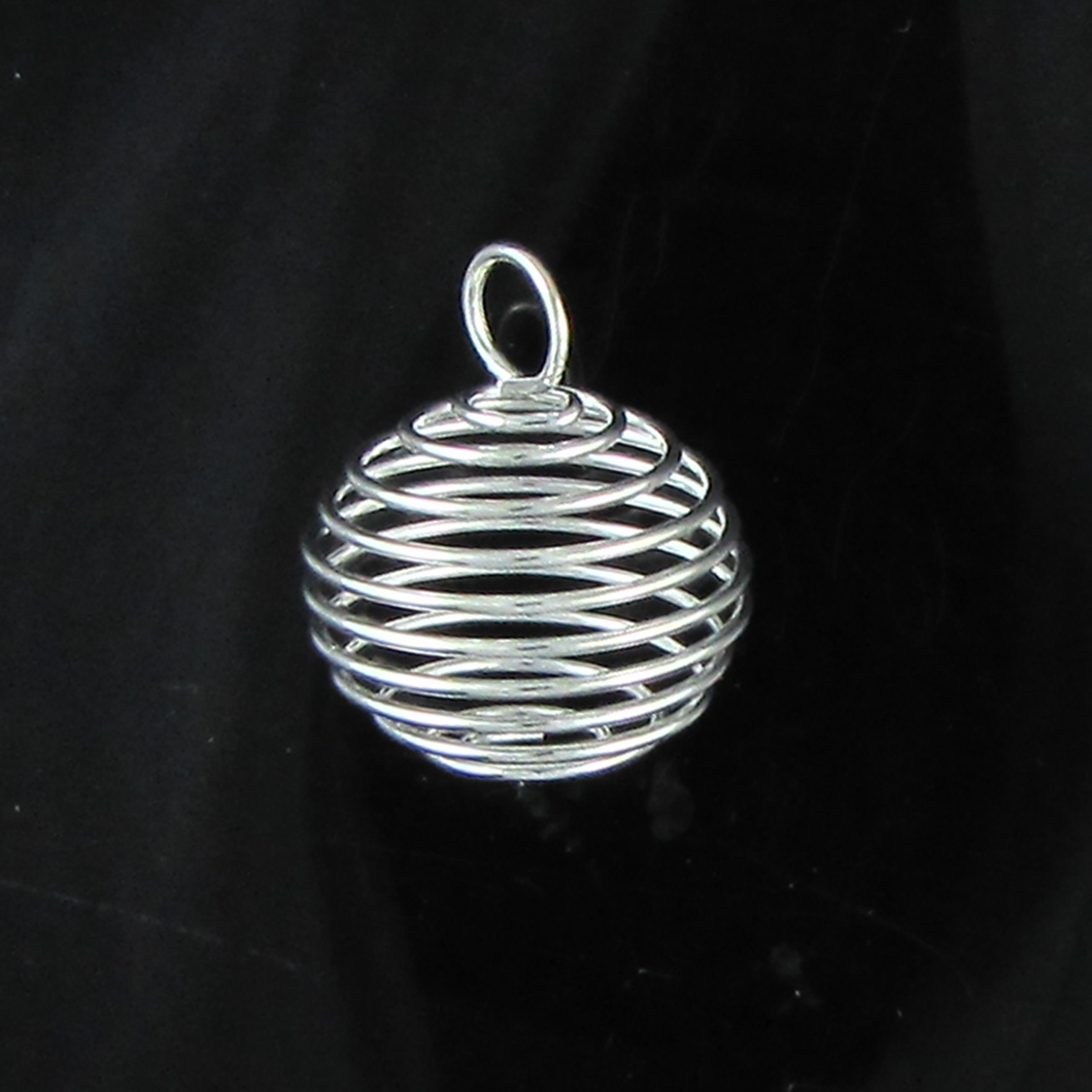 Silver Spiral Bead Cage 20mm Qty:1