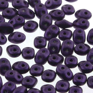 Czech Superduo Beads 2.5x5mm Jet Metallic Suede Dark Purple Qty:10g