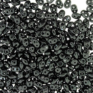 Czech Superduo Beads 2.5x5mm Jet Qty: 10g