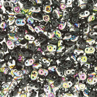 Czech Superduo Beads 2.5x5mm Jet Vitrail Qty: 10g