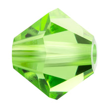 Load image into Gallery viewer, Preciosa 4mm Bicones Peridot Qty:31 strung
