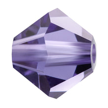 Load image into Gallery viewer, Preciosa 6mm Bicones Tanzanite Qty:21 strung
