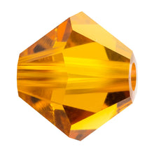 Load image into Gallery viewer, Preciosa 4mm Bicones Topaz Qty:31 strung
