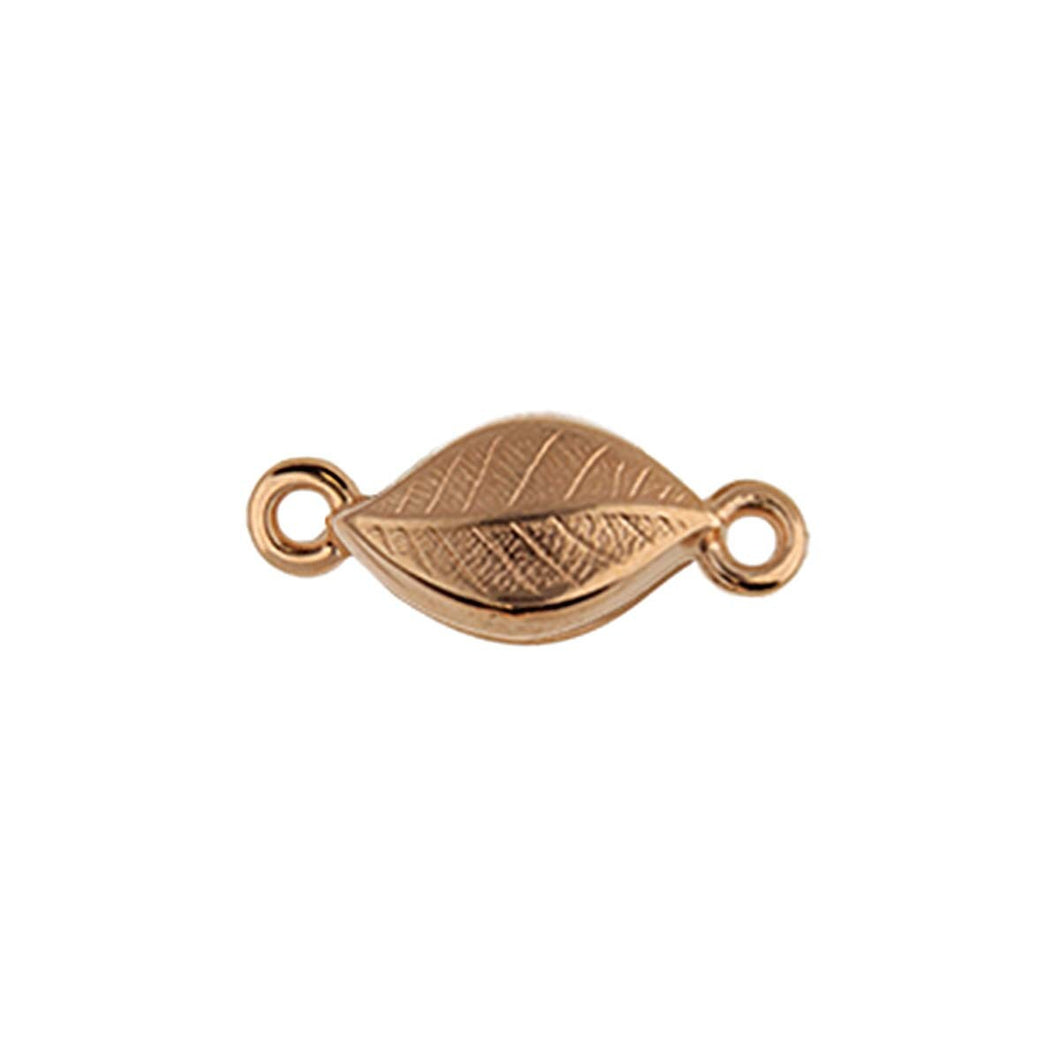 Rose Gold Plated Magnetic Clasps Leaf 7.4x17.6mm Qty: 1