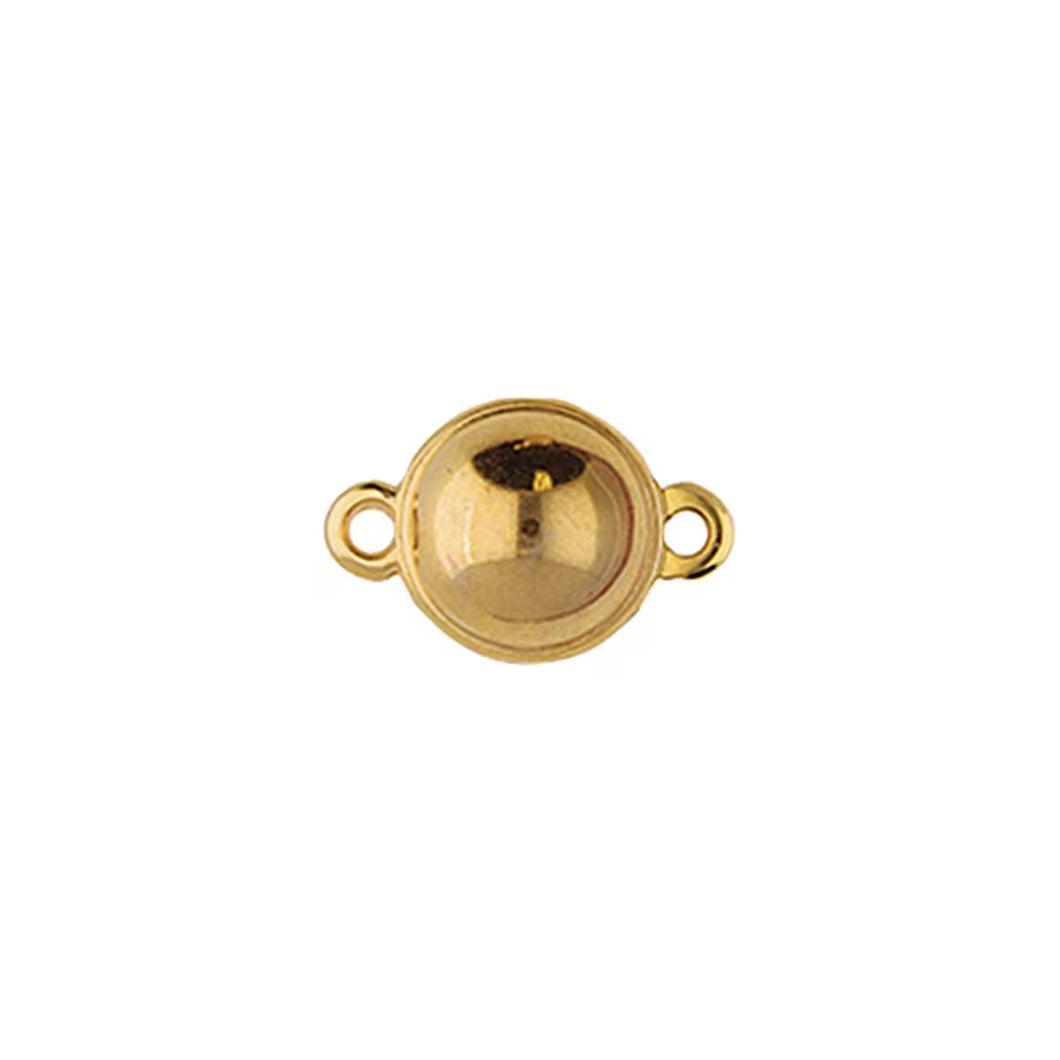 Gold Plated Magnetic Clasps Sphere 10x15mm Qty: 1