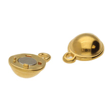 Load image into Gallery viewer, Gold Plated Magnetic Clasps Sphere 10x15mm Qty: 1
