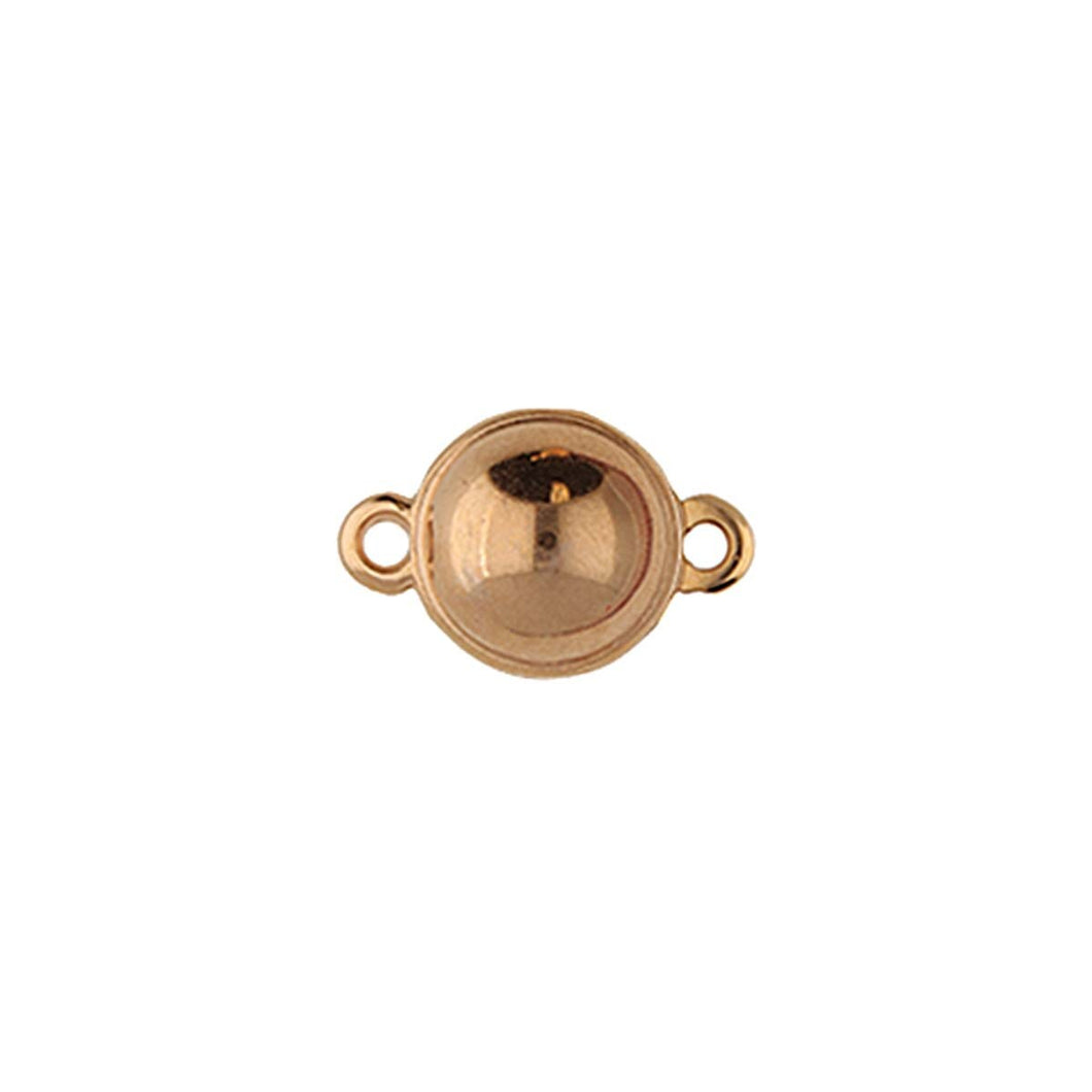 Rose Gold Plated Magnetic Clasps Sphere 10x15mm Qty: 1