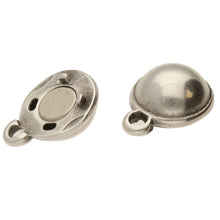 Load image into Gallery viewer, Antique Silver Plated Magnetic Clasps Sphere 10x15mm Qty: 1
