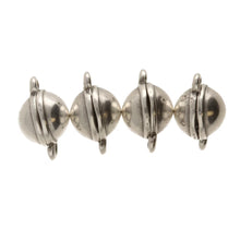 Load image into Gallery viewer, Antique Silver Plated Magnetic Clasps Sphere 10x15mm Qty: 1
